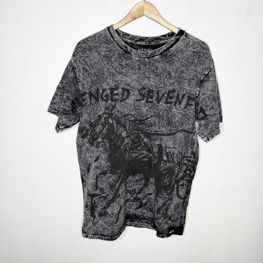 Avenged Sevenfold A7X Acid Wash Life Is But A Dream Tee Shirt Mens Medium